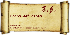 Barna Jácinta névjegykártya
