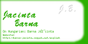 jacinta barna business card